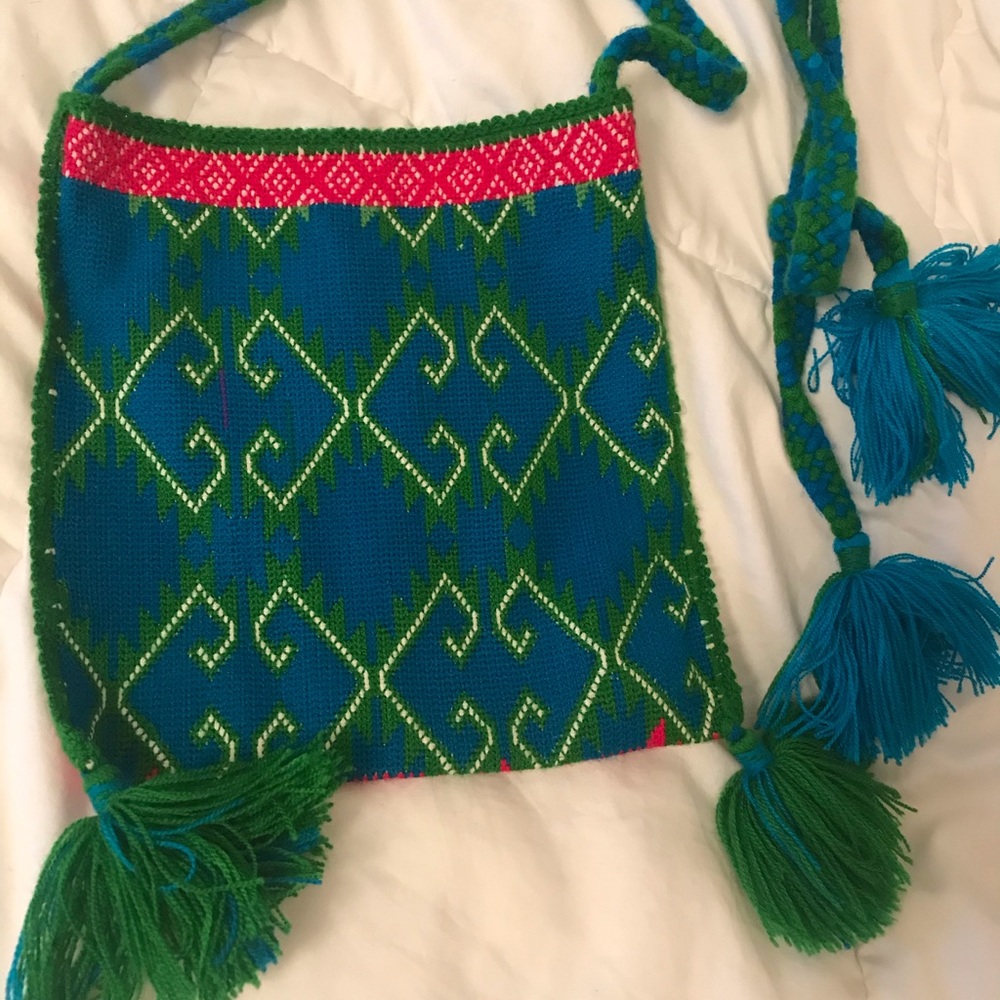 Handmade knit crossbody bag